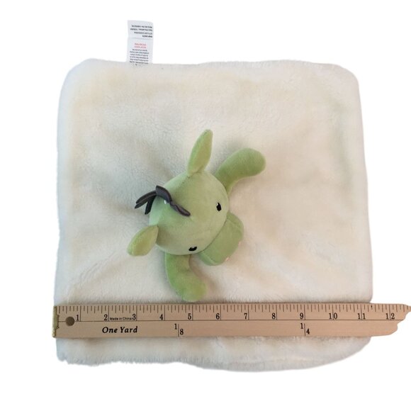 DTU Inc Green Dragon Lovey 12" Cream Baby Security Blanket Dinosaur - Picture 4 of 6